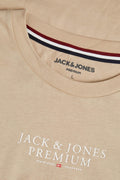 Jack & Jones Premiıum % 100 Pamuk Regular Fit Bisiklet Yaka Erkek T Shirt 12217167 BEJ