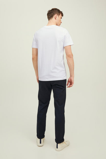 Jack & Jones Premiıum % 100 Pamuk Regular Fit Bisiklet Yaka Erkek T Shirt 12217167 BEYAZ