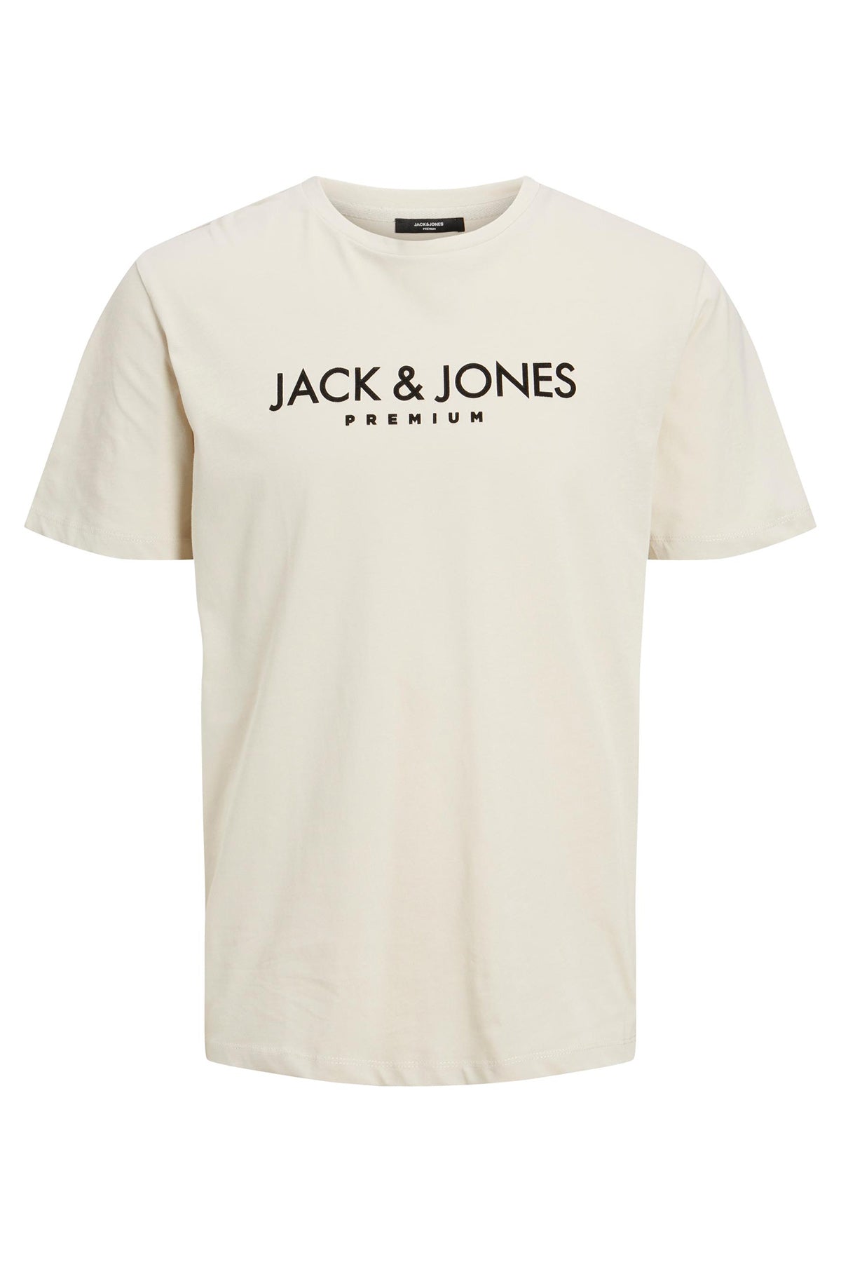 Jack &amp; Jones Premium Pamuklu Regular Fit Bisiklet Yaka Erkek T Shirt 12227649 BEJ