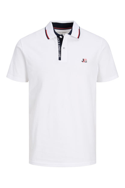 Jack & Jones Core % 100 Pamuk Regular Fit Düğmeli Erkek Polo T Shirt 12229382 BEYAZ