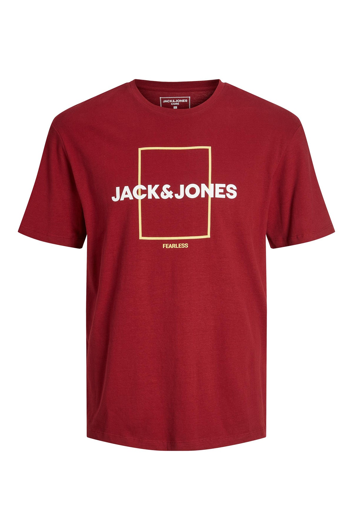 Jack &amp; Jones Core % 100 Pamuk Relaxed Fit Bisiklet Yaka Erkek T Shirt 12231222 KIRMIZI