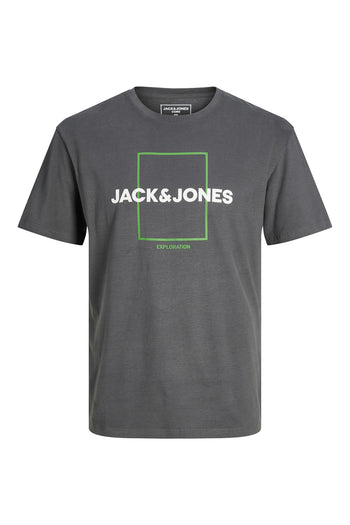 Jack & Jones Core % 100 Pamuk Relaxed Fit Bisiklet Yaka Erkek T Shirt 12231222 ASFALT
