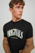 Jack & Jones Originals % 100 Pamuk Regular Fit Bisiklet Yaka Erkek T Shirt 12232256 SİYAH