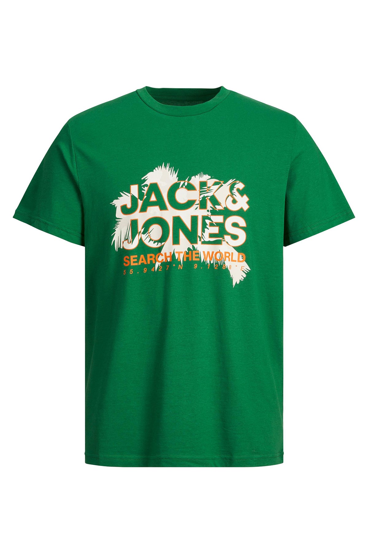 Jack &amp; Jones % 100 Pamuk Standart Fit Bisiklet Yaka Erkek T Shirt 12233600 YEŞİL
