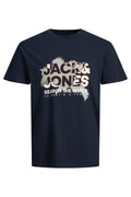 Jack & Jones % 100 Pamuk Standart Fit Bisiklet Yaka Erkek T Shirt 12233600 LACİVERT