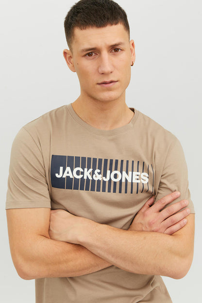 Jack & Jones Essentials Pamuklu Slim Fit Bisiklet Yaka Erkek T Shirt 12233999 CAMEL