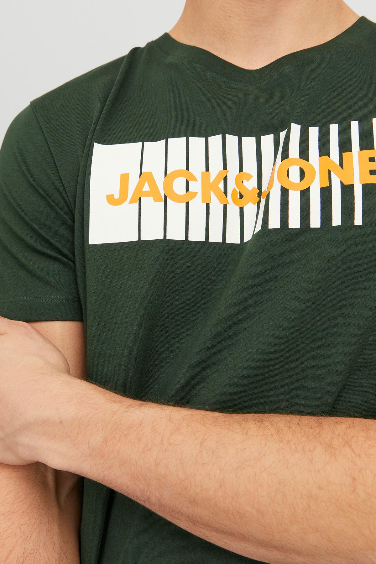 Jack & Jones Essentials Pamuklu Slim Fit Bisiklet Yaka Erkek T Shirt 12233999 KOYU YEŞİL