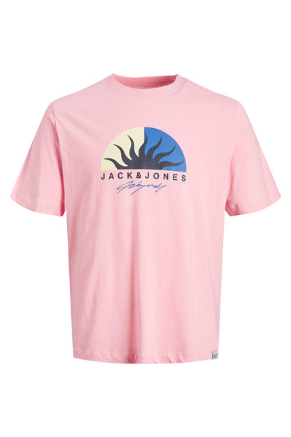 Jack & Jones Originals Pamuklu Regular Fit Bisiklet Yaka Erkek T Shirt 12234214 PEMBE