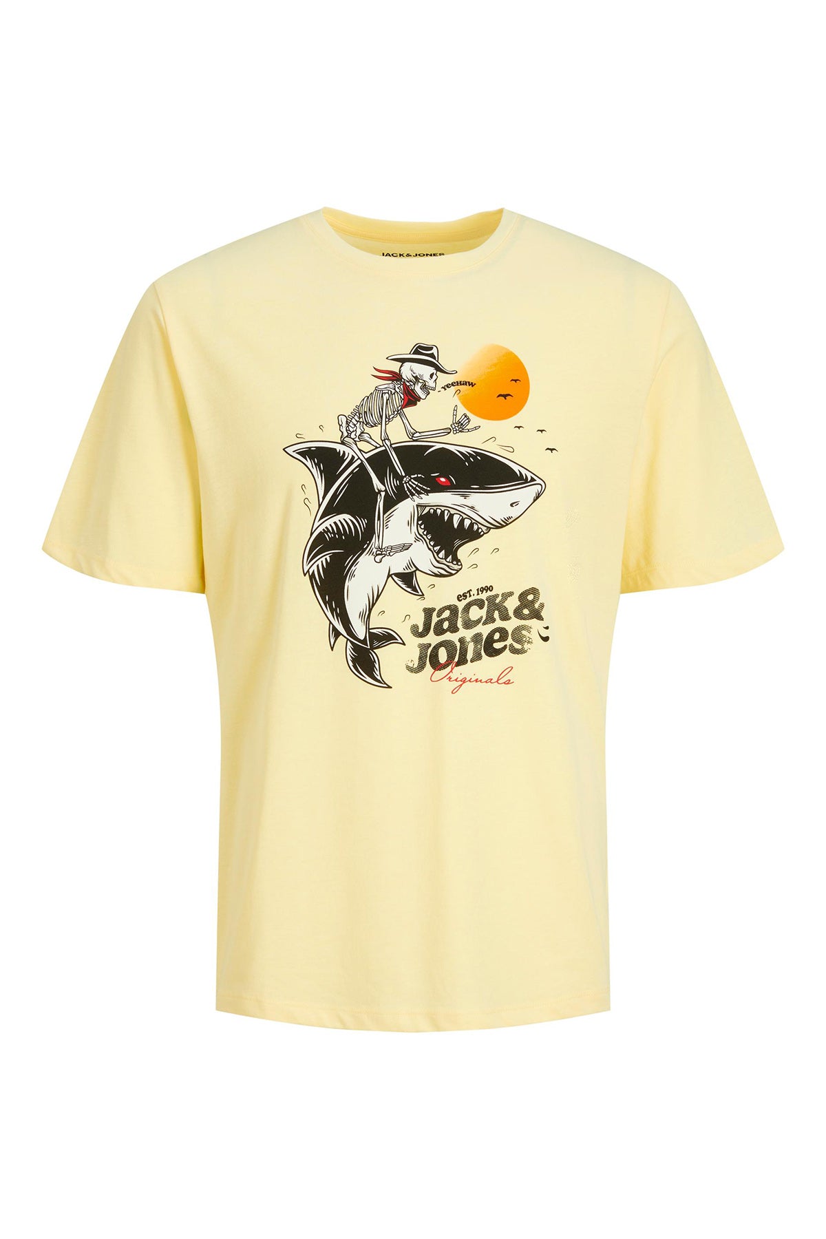 Jack & Jones Originals Pamuklu Regular Fit Bisiklet Yaka Erkek T Shirt 12234309 SARI