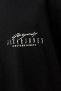 Jack & Jones Originals Pamuklu Relaxed Fit Bisiklet Yaka Erkek T Shirt 12235476 SİYAH-BEYAZ