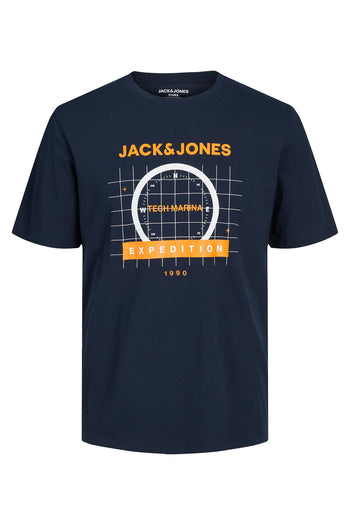 Jack & Jones Core Pamuklu Regular Fit Bisiklet Yaka Erkek T Shirt 12238838 LACİVERT