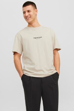 Jack & Jones Originals Jorvesterbro Pamuklu Bisiklet Yaka Relaxed Fit Erkek T Shirt 12240121 TAŞ