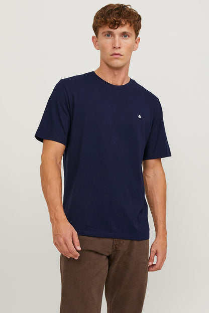 Jack & Jones Essentials Jjepaulos Pamuklu Bisiklet Yaka Erkek T Shirt 12245087 LACİVERT