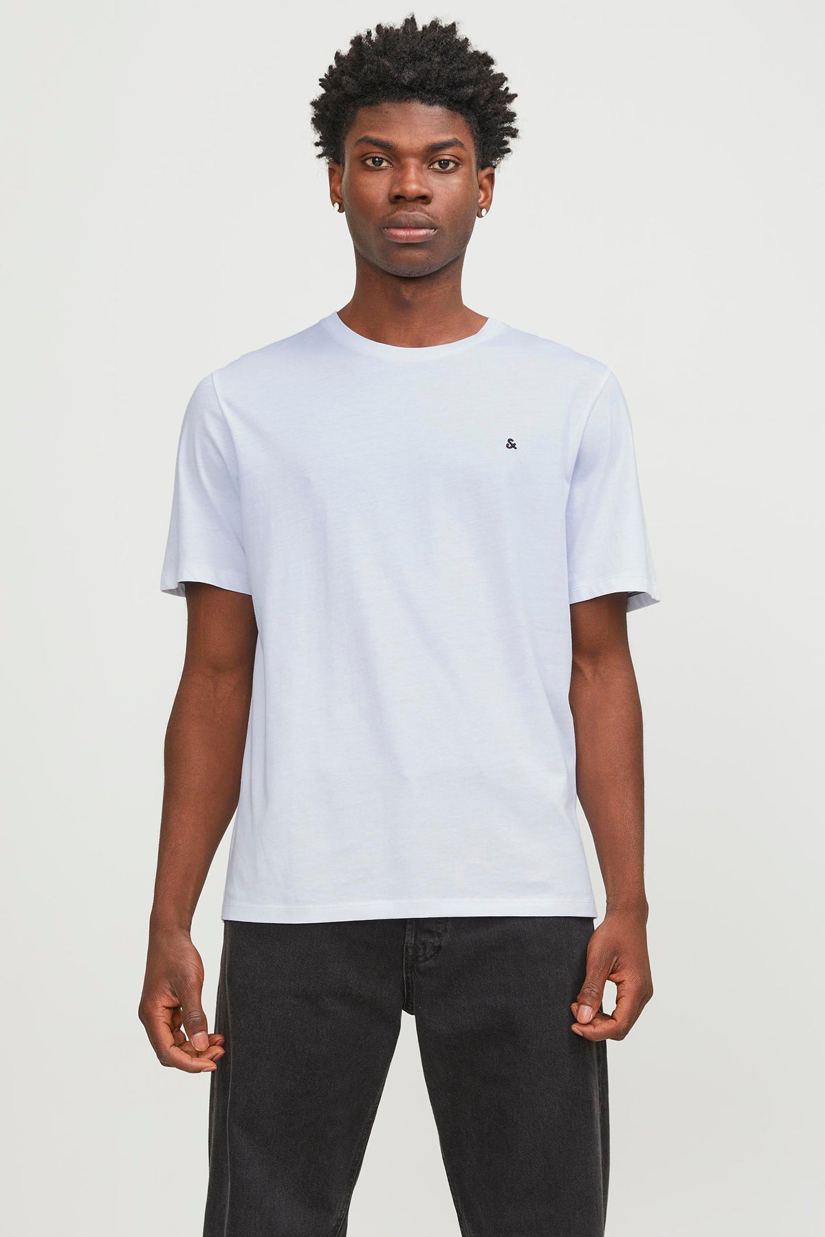 Jack & Jones Essentials Jjepaulos Pamuklu Bisiklet Yaka Erkek T Shirt 12245087 BEYAZ