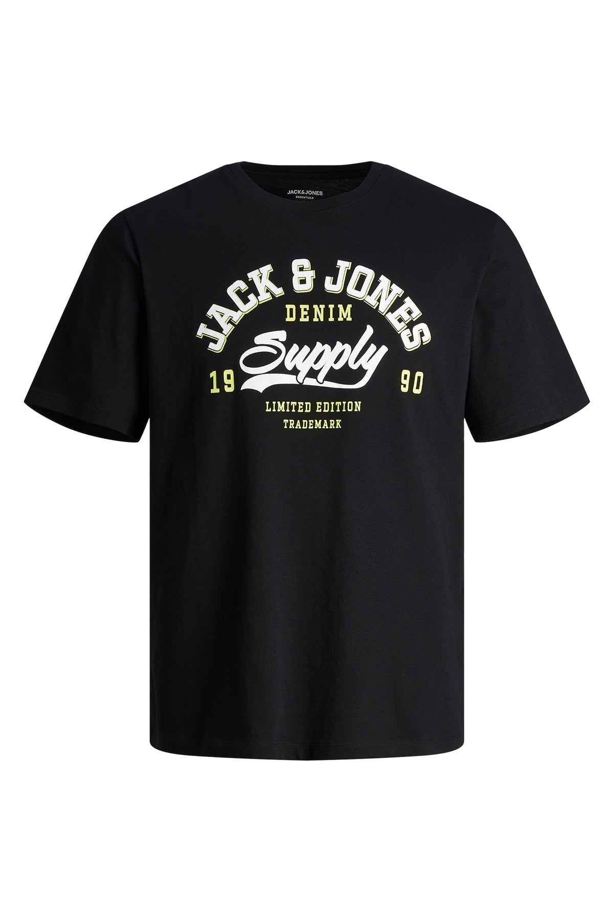 Jack & Jones Essentials Jjelogo Pamuklu Bisiklet Yaka Erkek T Shirt 12246690 SİYAH