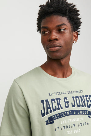 Jack & Jones Essentials Jjelogo Pamuklu Bisiklet Yaka Erkek T Shirt 12246690 AÇIK YEŞİL