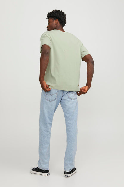 Jack & Jones Essentials Jjelogo Pamuklu Bisiklet Yaka Erkek T Shirt 12246690 AÇIK YEŞİL