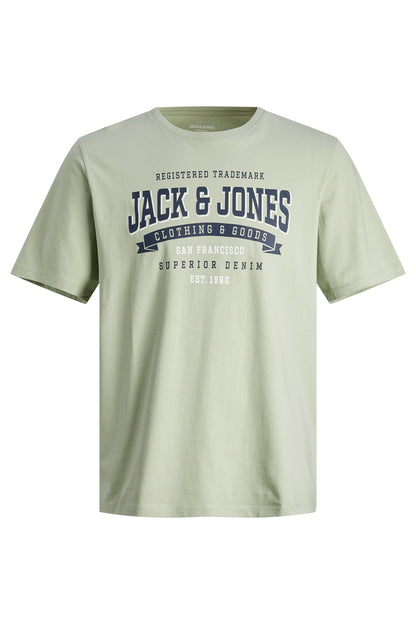 Jack & Jones Essentials Jjelogo Pamuklu Bisiklet Yaka Erkek T Shirt 12246690 AÇIK YEŞİL