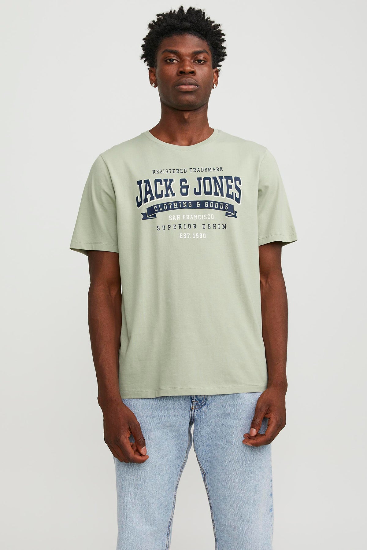 Jack & Jones Essentials Jjelogo Pamuklu Bisiklet Yaka Erkek T Shirt 12246690 AÇIK YEŞİL