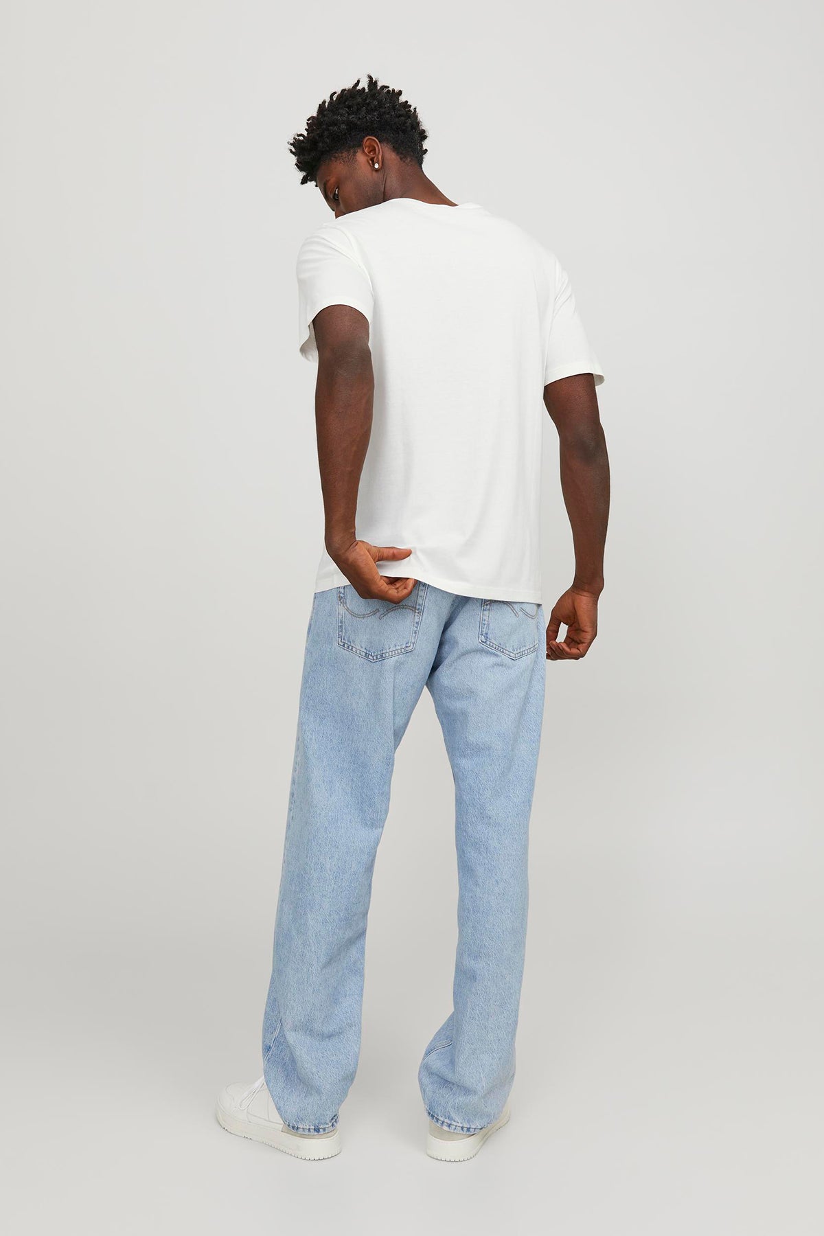 Jack & Jones Essentials Jjelogo Pamuklu Bisiklet Yaka Erkek T Shirt 12246690 EKRU