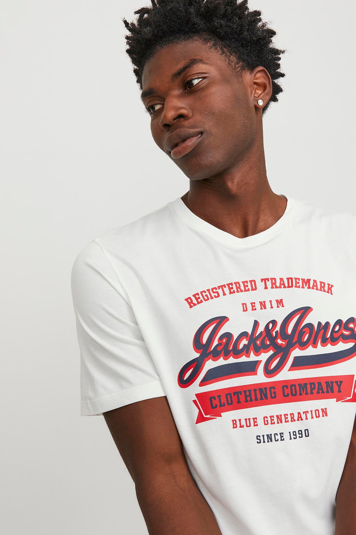 Jack & Jones Essentials Jjelogo Pamuklu Bisiklet Yaka Erkek T Shirt 12246690 EKRU