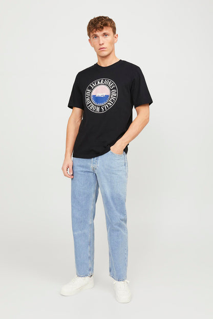 Jack  &Jones Originals Jorcobin Pamuklu Bisiklet Yaka Erkek T Shirt 12250411 SİYAH