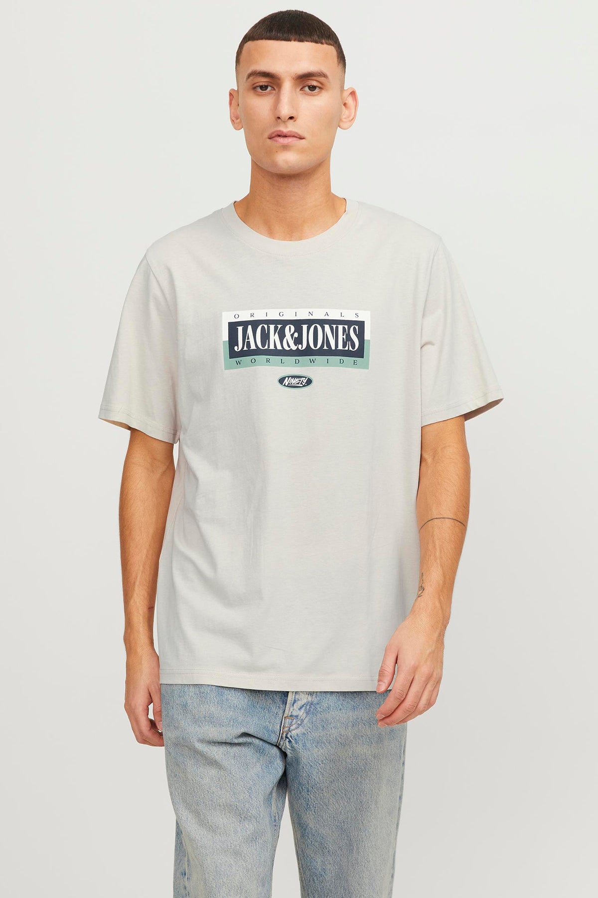 Jack  &Jones Originals Jorcobin Pamuklu Bisiklet Yaka Erkek T Shirt 12250411 TAŞ