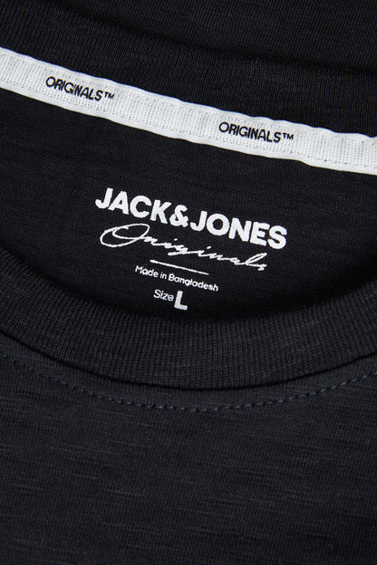 Jack & Jones Originals Jorlucca Pamuklu Bisiklet Yaka Erkek T Shirt 12251772 SİYAH