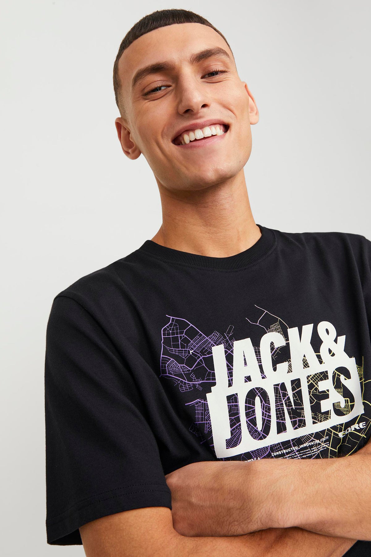 Jack & Jones Core Jcomap Pamuklu Bisiklet Yaka Erkek T Shirt 12252376 SİYAH