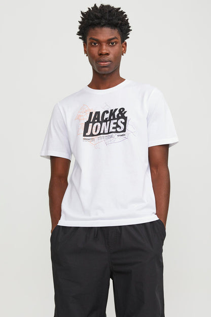 Jack & Jones Core Jcomap Pamuklu Bisiklet Yaka Erkek T Shirt 12252376 BEYAZ