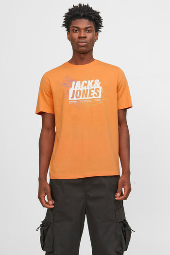 Jack & Jones Core Jcomap Pamuklu Bisiklet Yaka Erkek T Shirt 12252376 Kavuniçi