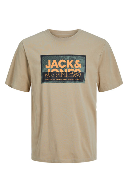 Jack & Jones Core Jcologan Pamuklu Bisiklet Yaka Erkek T Shirt 12253442 BEJ