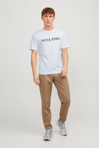 Jack & Jones Premium Jprblajack Pamuklu Bisiklet Yaka Erkek T Shirt 12256971 BEYAZ