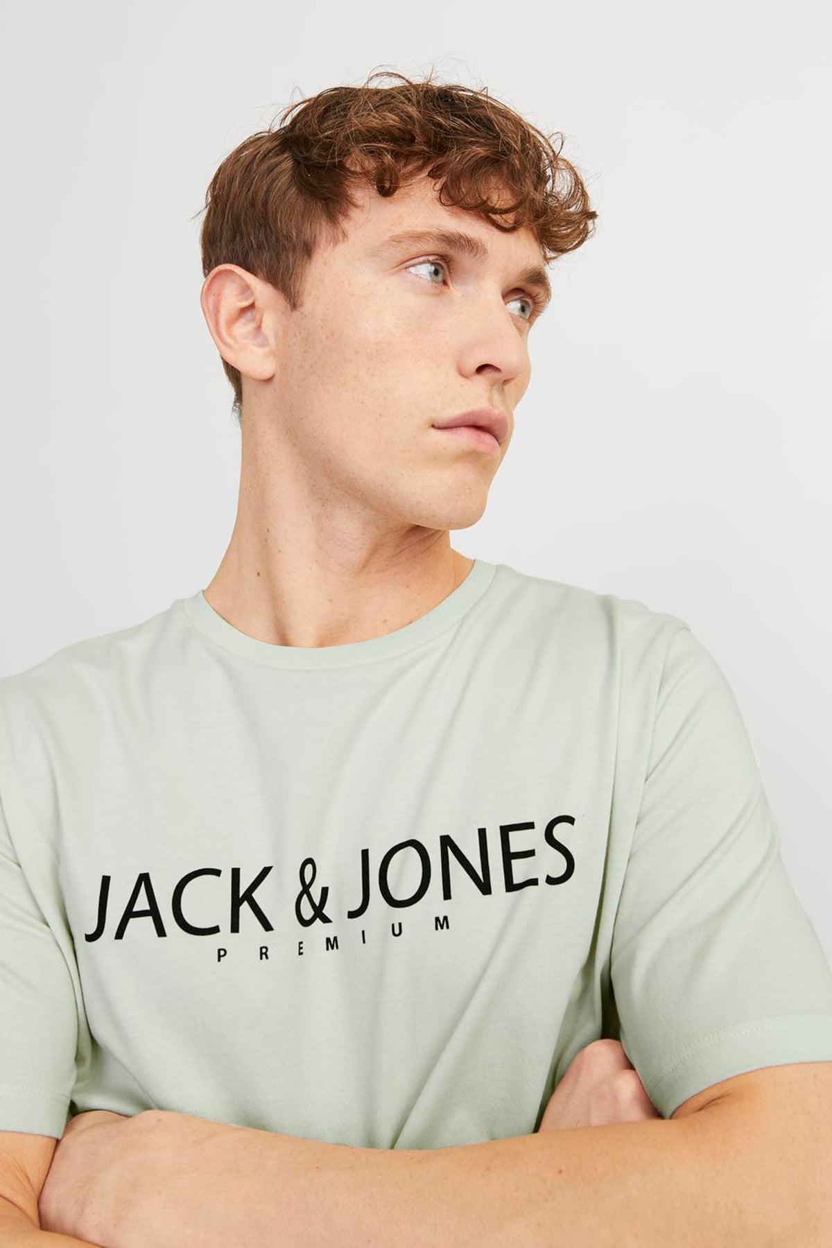 Jack & Jones Premium Jprblajack Pamuklu Bisiklet Yaka Erkek T Shirt 12256971 SU YEŞİLİ