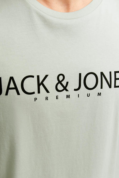 Jack & Jones Premium Jprblajack Pamuklu Bisiklet Yaka Erkek T Shirt 12256971 SU YEŞİLİ