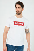 Levi's Baskılı Bisiklet Yaka % 100 Pamuk Erkek T Shirt 17783-0314 BEYAZ