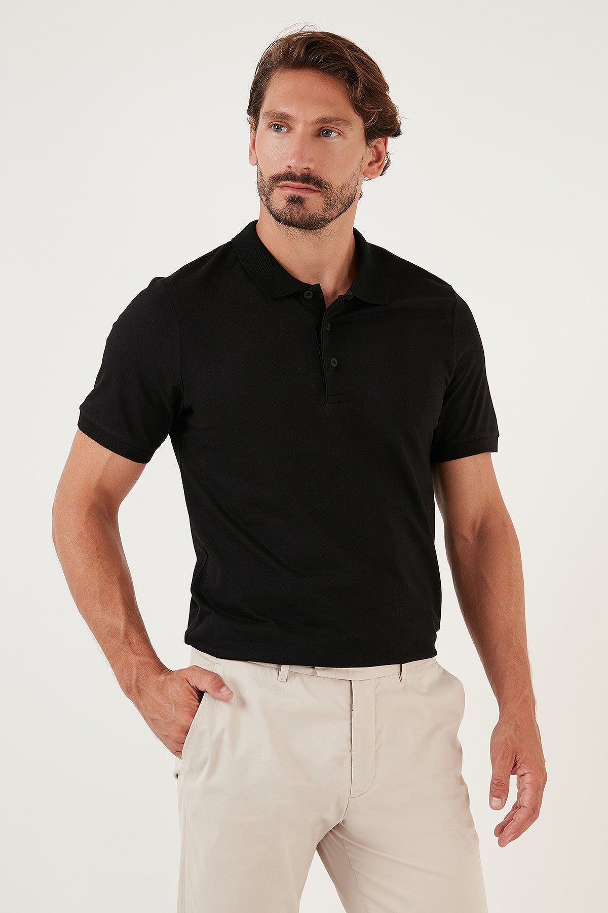 Buratti Pamuklu Regular Fit Düğmeli Erkek Polo T Shirt 4362050 SİYAH