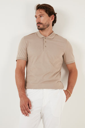 Buratti Pamuklu Regular Fit Düğmeli Erkek Polo T Shirt 4362050 TAŞ