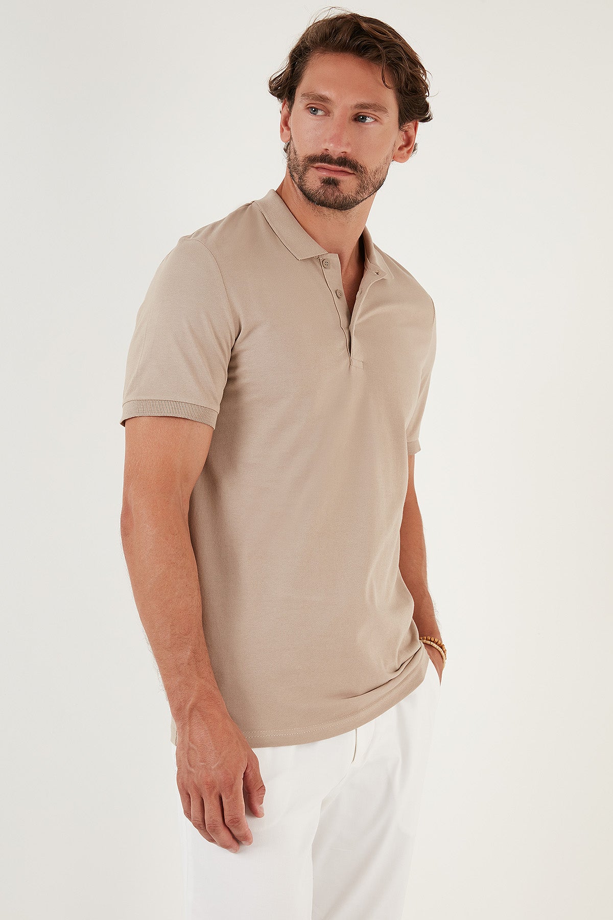 Buratti Pamuklu Regular Fit Düğmeli Erkek Polo T Shirt 4362050 TAŞ