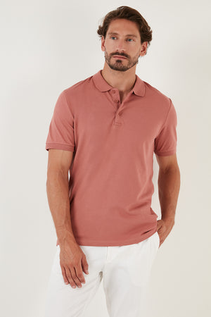 Buratti Pamuklu Regular Fit Düğmeli Erkek Polo T Shirt 4362050 KOYU PUDRA