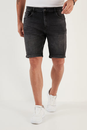 Buratti Pamuklu Normal Bel Regular Fit Kot Erkek Short 4501M12IBIZA SİYAH