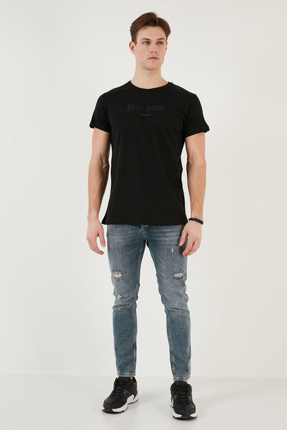 Buratti Pamuklu Slim Fit Bisiklet Yaka Erkek T Shirt 541PERSPECTIVE SİYAH