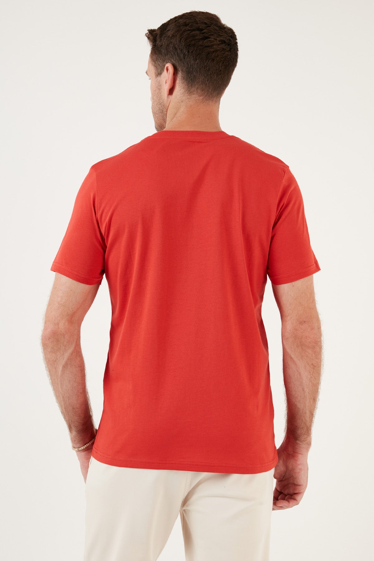 Buratti Pamuklu Regular Fit Bisiklet Yaka Basic Erkek T Shirt 59020201 KIRMIZI