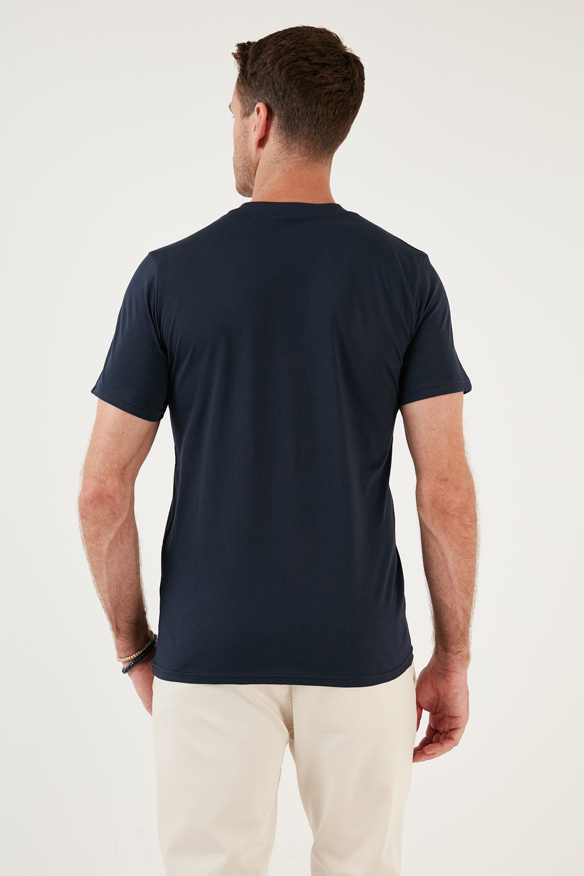 Buratti Pamuklu Regular Fit Bisiklet Yaka Basic Erkek T Shirt 59020201 İNDİGO