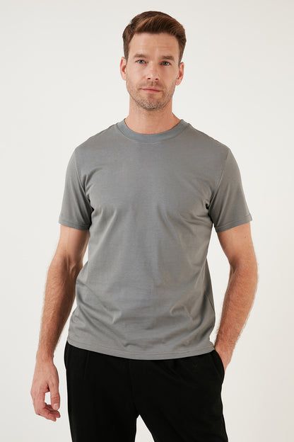 Buratti Pamuklu Regular Fit Bisiklet Yaka Basic Erkek T Shirt 59020201 AÇIK HAKİ