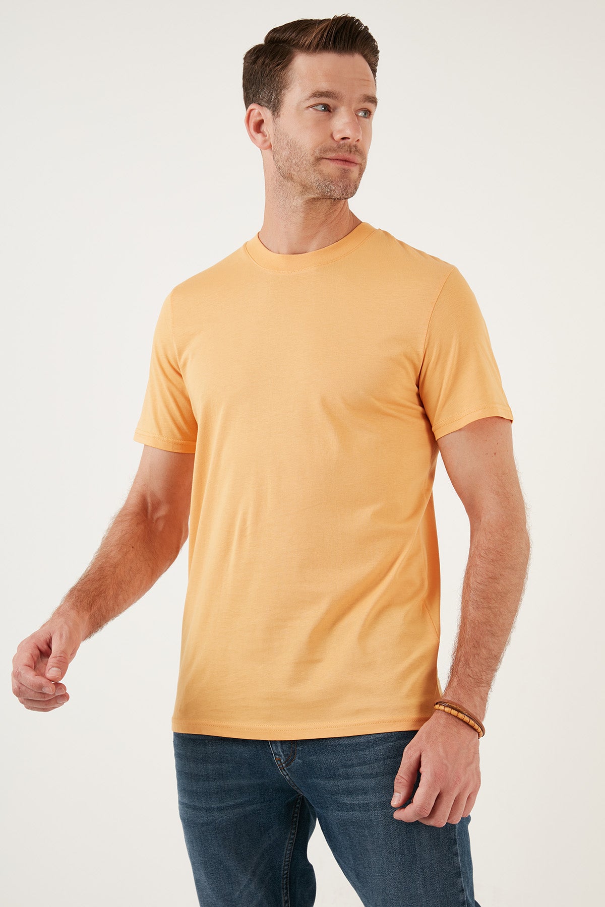 Buratti Pamuklu Regular Fit Bisiklet Yaka Basic Erkek T Shirt 59020201 HARDAL