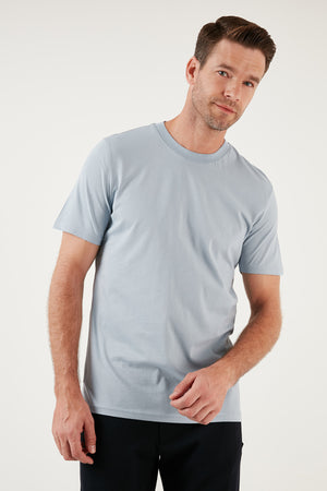 Buratti Pamuklu Regular Fit Bisiklet Yaka Basic Erkek T Shirt 59020201 ORTA MAVİ