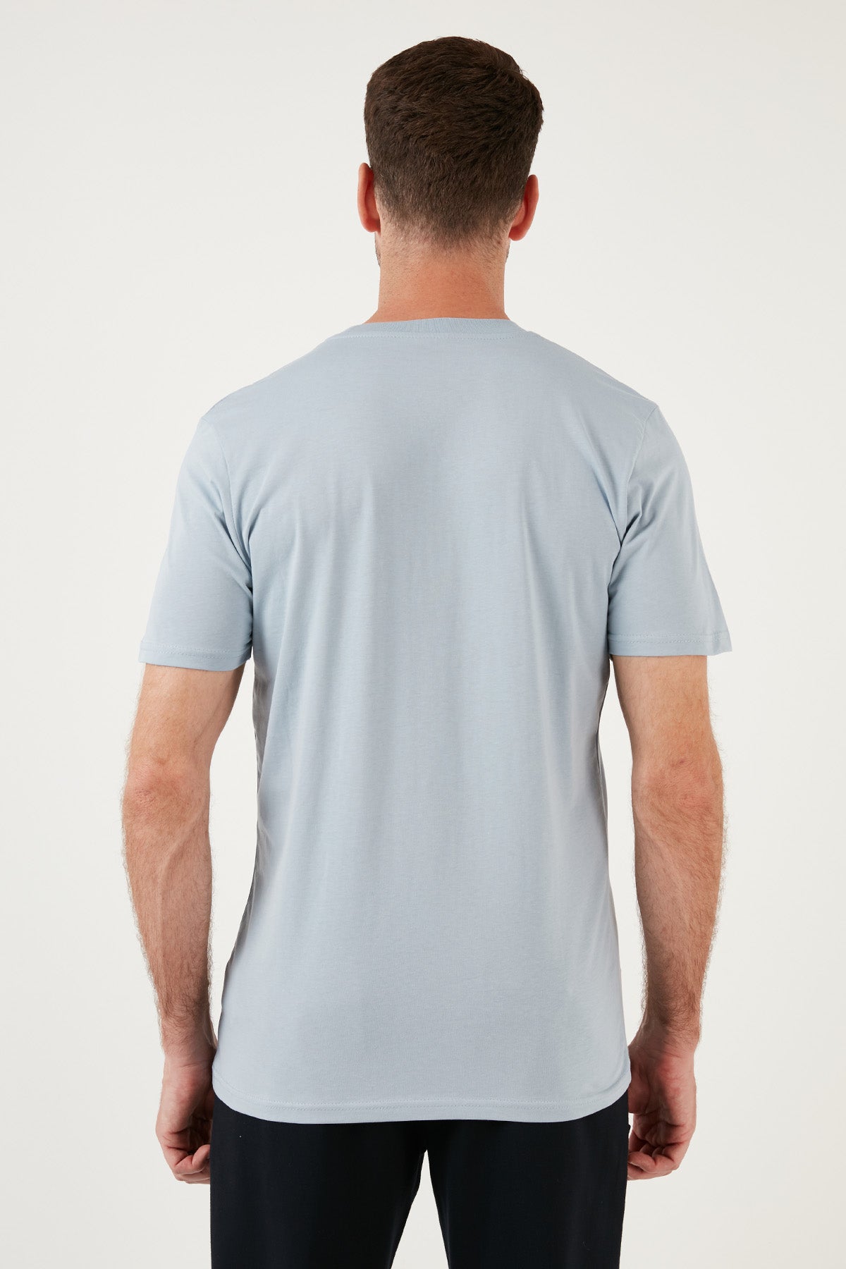 Buratti Pamuklu Regular Fit Bisiklet Yaka Basic Erkek T Shirt 59020201 ORTA MAVİ