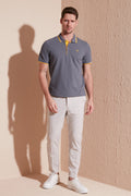 Buratti % 100 Pamuk Düğmeli Slim Fit Erkek Polo T Shirt 5902118 ANTRASİT