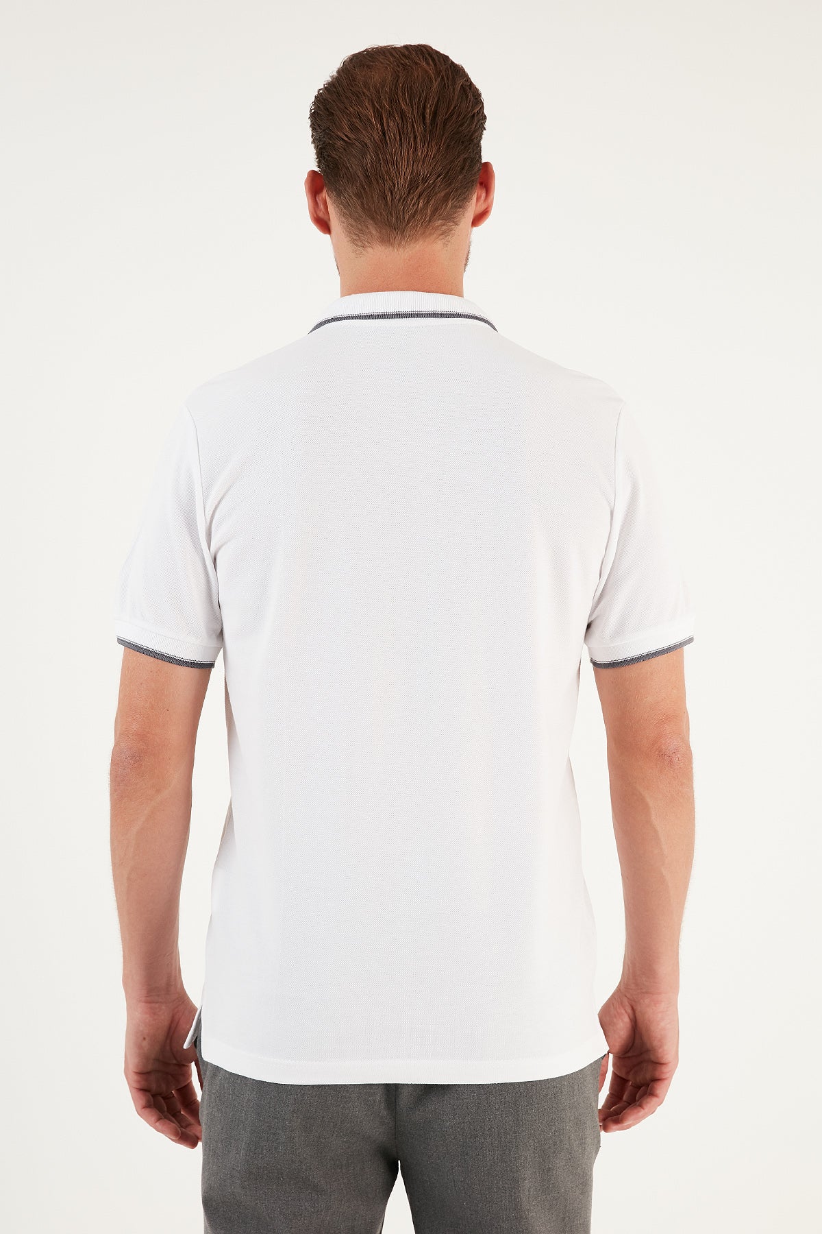 Buratti % 100 Pamuk Düğmeli Slim Fit Erkek Polo T Shirt 5902118 BEYAZ